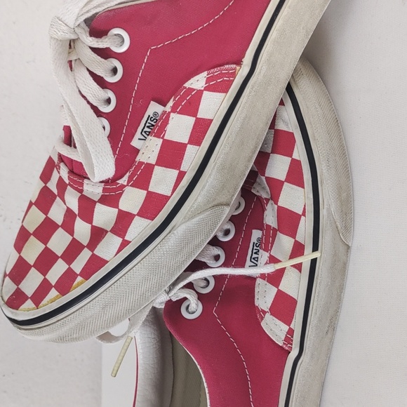 Vans Unisex Red Checkered Shoes Size Mens 7 Womens 8.5 (507452) - Picture 10 of 12